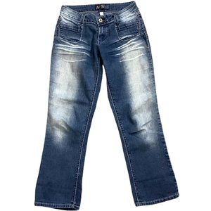 Angels Jeans Button Pockets Straight Leg Mid Rise Stretch Womens Size 9